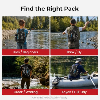 Piscifun Fishing Backpack with Rod Holder, Lightweight Sling Bag Storge Gear and Equipment - color: Black Camouflage, size: Standard, style: Latch
