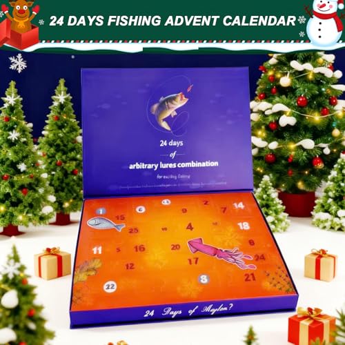 24PCS Mixed Fishing Lures Tackle Kit Hard & Soft Baits Assortment with Original Factory Printed Box, Freshwater Saltwater Fishing for Bass Trout Walleye Salmon
