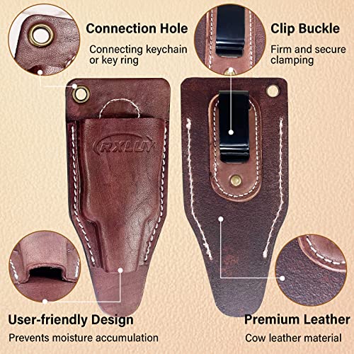 Fishing Pliers Holster with Retractable Lanyard, Universal Fit for Most Sea Fishing & Wild River Lure Tongs Leather Accessories - color: Light Brown