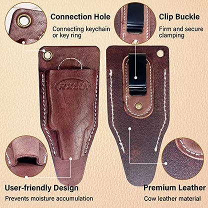 Fishing Pliers Holster with Retractable Lanyard, Universal Fit for Most Sea Fishing & Wild River Lure Tongs Leather Accessories - color: Light Brown