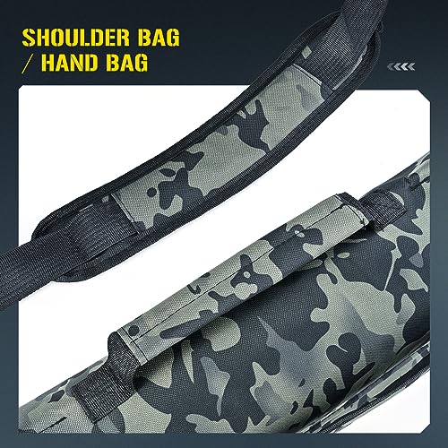 LEOFISHING Portable Folding Fishing Pole Bag 3.94ft/4.59ft/5.25ft Fishing Rod and Reel Protective Case Fishing Tackle Storage Bags Carry Organizer Outdoor for Fishing 3 Size - size: Small(120cm/3.94ft)