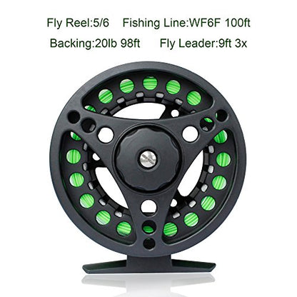 Fly Fishing Rod and Reel Combo, Lightweight Portable 4-Piece Fly Fishing Rod, 5wt Aluminum Fly Reel with Pre-Loaded Lines 28pcs Flies with a Waterproof Fly Box Complete Starter Kit