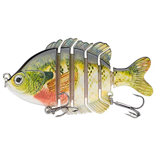 BASSDASH SwimPanfish Multi Jointed Panfish Bluegill Swimbaits Hard Topwater Bass Lures Fishing Lure Crank Saltwater 3.5in/0.85oz - color: Bluegill
