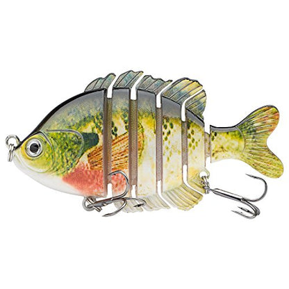BASSDASH SwimPanfish Multi Jointed Panfish Bluegill Swimbaits Hard Topwater Bass Lures Fishing Lure Crank Saltwater 3.5in/0.85oz - color: Bluegill
