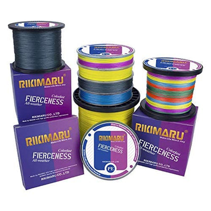 RIKIMARU Braided Fishing Line Abrasion Resistant Superline Zero Stretch&Low Memory Extra Thin Diameter 327-1094 Yds, 4-180LB - color: Dark Gray, size: 1094 Yds/0.12mm/15LB
