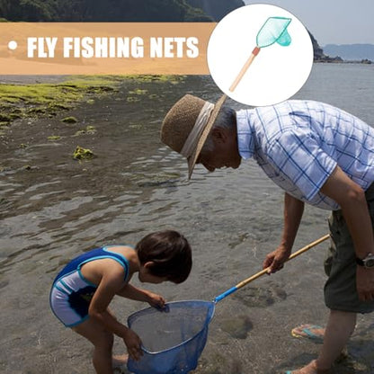 SUPVOX Wood Handle Fishing Net Landing Net 30cm Large Mesh Sturdy with Wooden Frame for Outdoor and Household Fishing