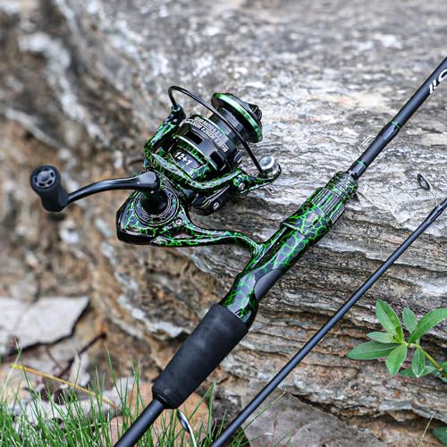 Sougayilang Casting Fishing Rod Combos, IM6 Graphite 2Pc Blanks, Anti-Reverse Baitcasting Reel, Stainless Steel Guides - size: 7'0" Medium Heavy- Fast- 2piece, style: Spinning With 2000 Size Reel
