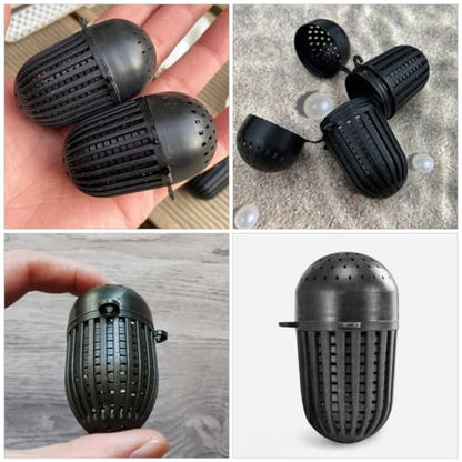 Yardwe EEL Bait Cage 20Pcs Plastic Fishing Bait Holder for Shrimp EEL Worms - Portable Durable Trap for Outdoor Fishing 2.24X1.29X1.29 Inch