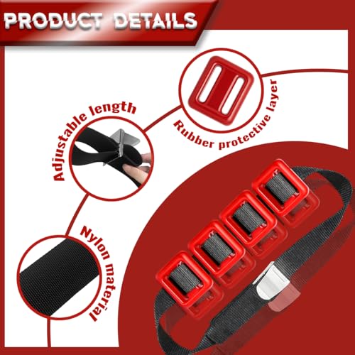 4 Pcs Scuba Weight Belt,Diving Weight Belt with Metal Block Buckle Coated Dive Weights Nylon Dive Belt Suitable for Free Diving - color: Red, size: 2.2lb
