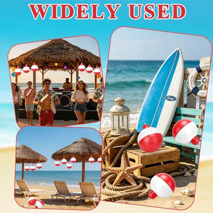 5 Pieces 12 Inch Inflatable Fishing Bobbers Red White Inflatable Bobbers Fishing Bobber Balloons for Fishermen Birthday Yard Swimming Pool Party Favors Supplies (5 PCS)
