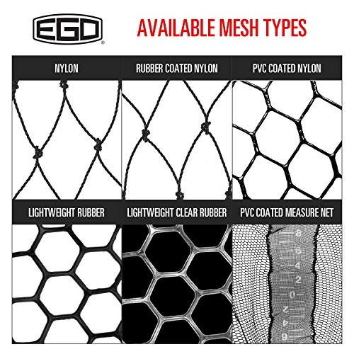 Ego S1 Slider Fishing Net, Ultimate Fishermen’s Tool Fixed Handle, Replaceable Head, Salt & Freshwater, 102" Handle, Small 14x18 Inch Hoop - color: Rubber mesh