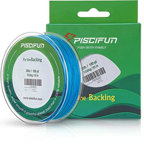 Piscifun Fly Line Backing, Braided Fly Backing Line - color: Blue, size: 30lb/100yd