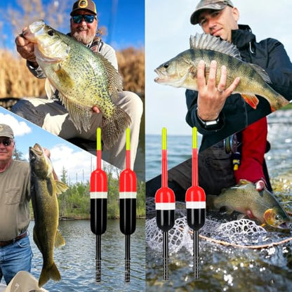 10 Pcs Fishing Bobbers,Fishing Float and Bobbers,Slip Bobbers for Fishing, Crappie Fishing Bobbers, for Crappie Catfish Trout Panfish Walleye Fishing - color: 2.5in-10pcs