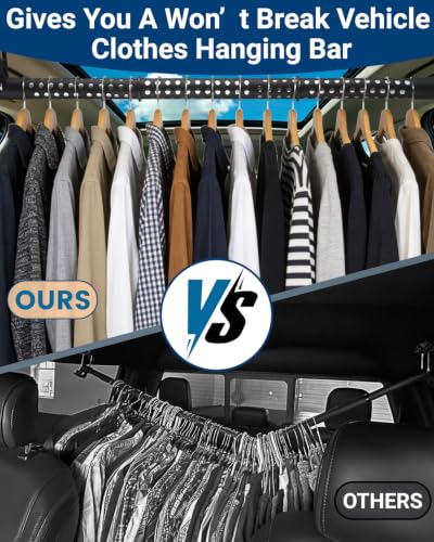 Car Clothes Hanger Bar, Clothes Rack for Car Telescopic Adjustable 34-54inch Heavy Duty Car Clothes Rack High Load Suitable For Cars Trucks SUVs RVs Toad Trippers RVs. (34-54inch) - size: 34-54inch