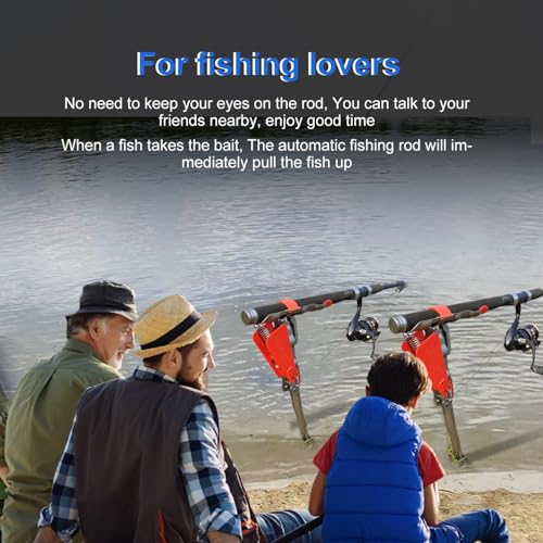 Automatic Spring Fishing Rod Holde, Stainless Steel Folding Rod Stand Ground Support Brackets Have Two Springs, Sensitivity is Adjustable and Works on Bull Sized Bluegill and UP