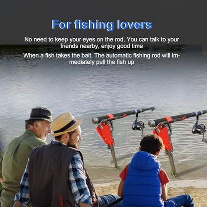 Automatic Spring Fishing Rod Holde, Stainless Steel Folding Rod Stand Ground Support Brackets Have Two Springs, Sensitivity is Adjustable and Works on Bull Sized Bluegill and UP