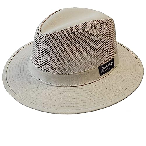 Panama Jack Men's Original Canvas Safari Sun Hat, UPF 50+ Sun Protection Cap, 2.5" Brim - color: Beige, size: X-Large
