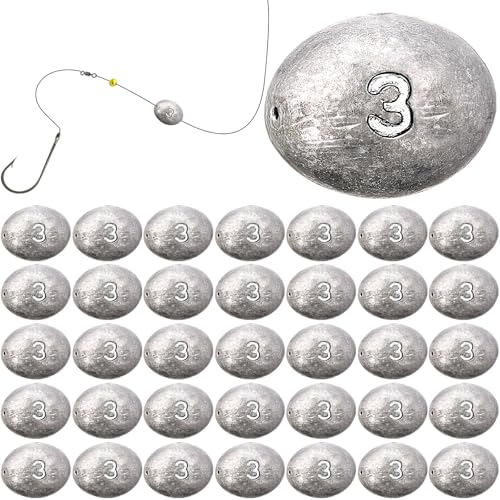 Egg Fishing Sinker Weights Kit Egg Weights Rig Drop Bass Casting Fishing Sinkers Saltwater Freshwater Gear Tackle - size: 3oz