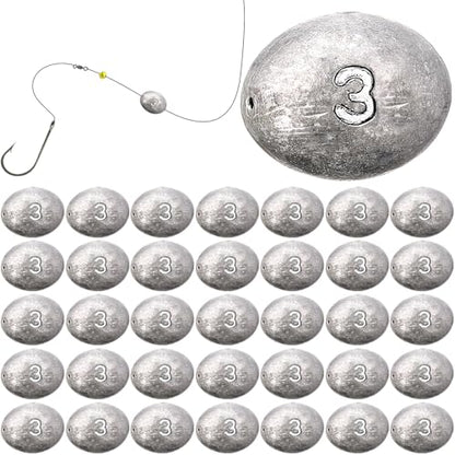 Egg Fishing Sinker Weights Kit Egg Weights Rig Drop Bass Casting Fishing Sinkers Saltwater Freshwater Gear Tackle - size: 3oz