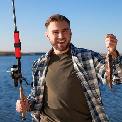 12 Pcs Fishing Rod Sleeves and Lure Wraps for Rods Poles,Red | 66.93 x 1.77 Inches Fishing Rod Socks, 5.91 Inches Fishing Lure Covers for Pole and Lure Protecting - color: Red