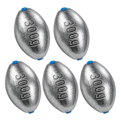 Alwonder Egg Sinkers Fishing Weights 3/16-10oz, Oval Lead Fishing Weights Sinkers Bass Fishing Casting Egg Sinker Saltwater Freshwater Tackle - size: 10oz - 5pcs