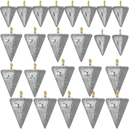Zhanmai Fishing Weights Sinker Kit Rig Pyramid Fishing Sinker Catfish for Freshwater Saltwater Bass Casting Surf Tackle Assortment in 1, 3, 4, 6 oz