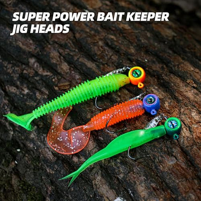 Spinner Blade Jig Heads, 20pcs Fishing Jig Hooks with Sharp Barb, 4 Size Options, for Saltwater and Freshwater Fishing - size: 1/16 oz
