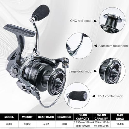 Goture Fishing Rod and Reel Combos,1.8M-2.7M Telescopic Fishing Pole Spinning Reel Line Lures Set with Carrier Bag,Telescopic Rod Kit for Starter Travel Saltwater Freshwater Gear Gift - color: E2:Fishing Full Kit with Tackle Bag, size: 9 ft/2.7 m