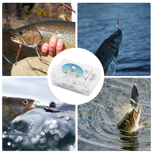 Fishing Spoons Lures Kit, 30pcs Metal Spoon Fishing Lures Assortment Spinner Baits Trout Lures Casting Trolling Spoons with Treble Hooks for Bass Pike Walleye Saltwater Freshwater