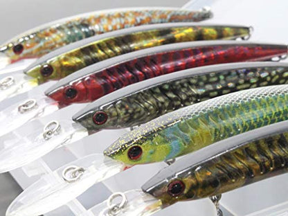 Minnow Crankbait for Bass Fishing Bass Lure Jerkbait Fishing Lures and Tackle Box - color: HM650KB