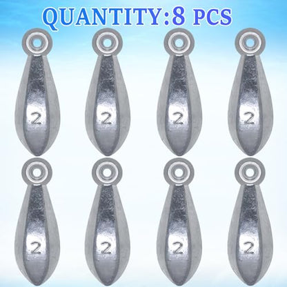 Fishing Weights Sinkers Bank Sinkers | Ocean Saltwater Surf Fishing Gear Fishing Assortment 1oz 2oz 3oz 4oz 5oz - style: 2oz-8pcs