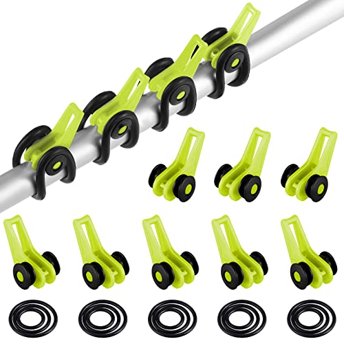 Gejoy 21 Pcs Fishing Hook Holder Fishing Rod Hook Keeper with 3 Size Elastic Rubber Rings, Adjustable Spring Lure Bait Holders for Most Rods - color: Yellow