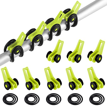 Gejoy 21 Pcs Fishing Hook Holder Fishing Rod Hook Keeper with 3 Size Elastic Rubber Rings, Adjustable Spring Lure Bait Holders for Most Rods - color: Yellow
