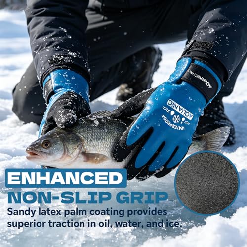 100% Winter Waterproof Gloves for Men and Women, Scratch & Slip Resistant Design for Lobstering, Crabbing, Fishing, Spearfishing, Freediving, Boating and Sailing - size: XX-Large
