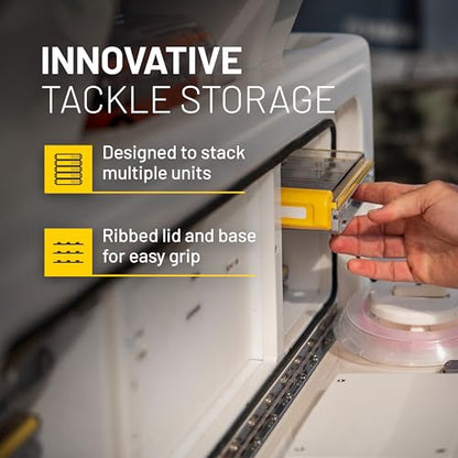 Plano Edge Flex 3700M Tackle Storage | Premium Tackle Organization with Rust Prevention | Includes 38 Flex dividers, yellow/gray - style: 3700 Flex