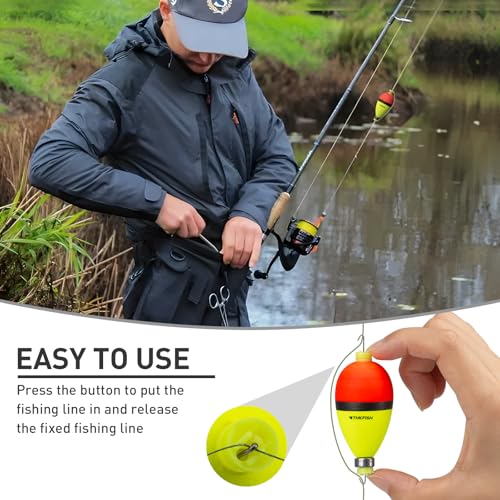 THKFISH Fishing Bobbers Floats,10 Packs Weighted Bobbers, Foam Oval Slip Bobbers for Fishing, Three Colours Crappie Bobbers, for Fishing Bluegill Crappie Panfish Bass Trout, 1in 1.5in 2in - color: 2in