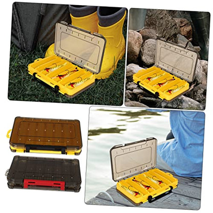 SUPVOX 2Pcs Double-Sided Drainage Fishing Lure Storage Container Waterproof Storage for Soft and Hard Baits Compartment Organizer for Fishing Gear for Freshwater
