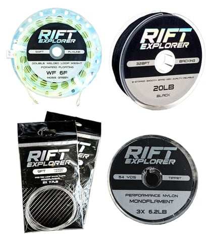 RIFT WF Fly Fishing Line Kit 3 5 6WT Dual Welded Loop Fly Fishing Line Pre-Tied Leader Braided Backing Tippet Fish Line - size: WF 6WT Fly Line Combo