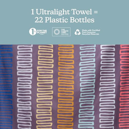 Nomadix Ultralight Towel - Quick Dry & Super Lightweight - Perfect As A Pack Towel to Save On Space - Made with Recycled Materials - Switchback Multi - 30x54 - color: Switchback Multi