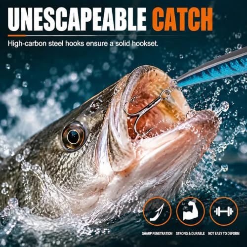 Fishing Lures Kit Crankbait Minnow Jerkbaits Popper Lures Shadllow Deep Diving Swimbaits Pencil Walleye Lures Artificial Hard Fishing Baits for Bass Trout Redfish Saltwater Freshwater - color: Suspending Minnow-8pcs