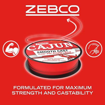 Zebco Cajun Line Smooth Cast Fishing Line, Low Vis Ragin' Red - color: Quarter Pound Spool, style: 1450-yard/10-pound