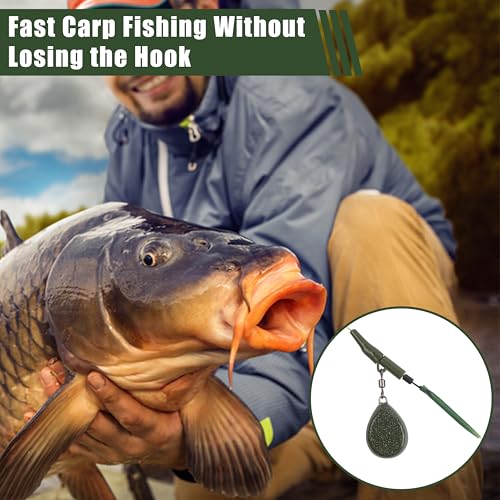 Carp Fishing Tackle Kit 80pcs Quick Change Swivels Lead Clips Rubber Tails Anti Tangle Sleeves Carp Fishing Accessories
