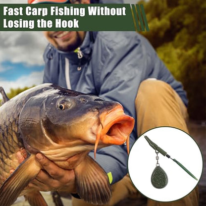 Carp Fishing Tackle Kit 80pcs Quick Change Swivels Lead Clips Rubber Tails Anti Tangle Sleeves Carp Fishing Accessories