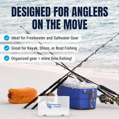 Reaction Tackle Basic Tackle Trays, Clear Plastic Utility Box Organizers with Removable Dividers for Lures, Hooks and Terminal Rigs, Fits Tackle Bags and Boxes - 3700 (2-Pack) - size: 3700 (2-Pack)