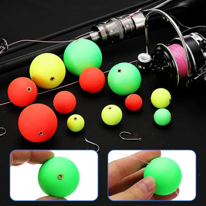 PATIKIL Fishing Bobbers Floats, Fishing Rig Float Round Slip Responsive Pompano Floats Buoy Rig Stoppers for Surf Fishing - size: 0.8 Inch