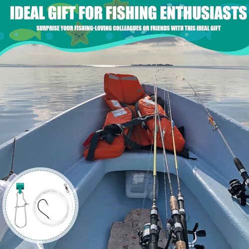 5 Pack Slider Fishing Rigs 6/0 Circle Hook with 3ft 60lb Monofilament 10 Pcs Leader Fishing Line Sinker Slides for Striped Bass for Surf Beach Boat Fish