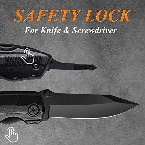 RoverTac Multitool Knife – 15-in-1 Pocket Knife with Wire Strippers, Wire Cutter, 9 Screwdrivers, Bottle Opener – Perfect Gifts for Men, Dad – Camping Gear for Christmas, Father’s Day, Birthdays - style: Multi-Knife Wire Stripper