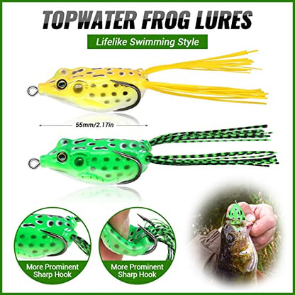 PLUSINNO Fishing Lures, All-in-One Fishing Tackle Box with Tackle Included, Fishing Gear Lure Bait Accessories Kit for Freshwater Bass Trout, Ideal Fishing Gifts for Men, Father & Beginners - color: 102Pcs Fishing Lures Kit