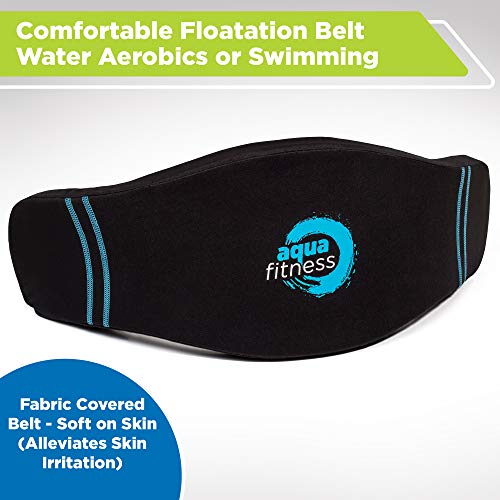 New Aqua Water Fitness Deluxe Flotation Belt – Adult Aquatic Swim Belt for Water Aerobics and Other Pool Exercise – Black/Blue