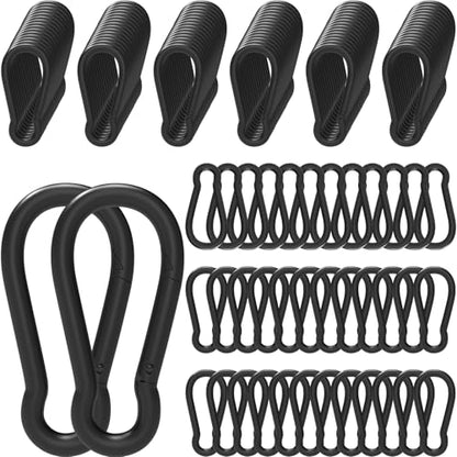Heavy-Duty Carabiner Clip 1.57"–5.5", Black/Silver Spring Snap Hook, Quick Link Keychain Clip for Keys, Swing Set, Camping, Fishing, Hiking & Traveling (120–1350 lbs) - color: Black, size: 2.32Inch(M6)-100PCS